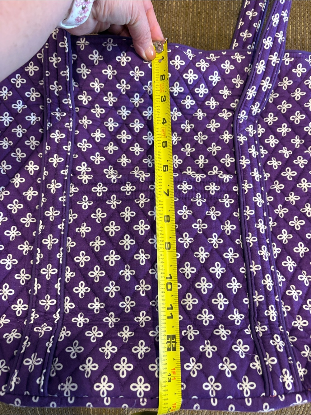 Vera Bradley Purple Quilted Floral Tote - Picture 9 of 10